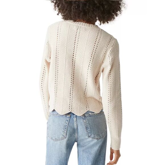 Michael Stars Women's Petite Size SP Cream Lakin Pullover Cropped Sweater EUC - Picture 2 of 9